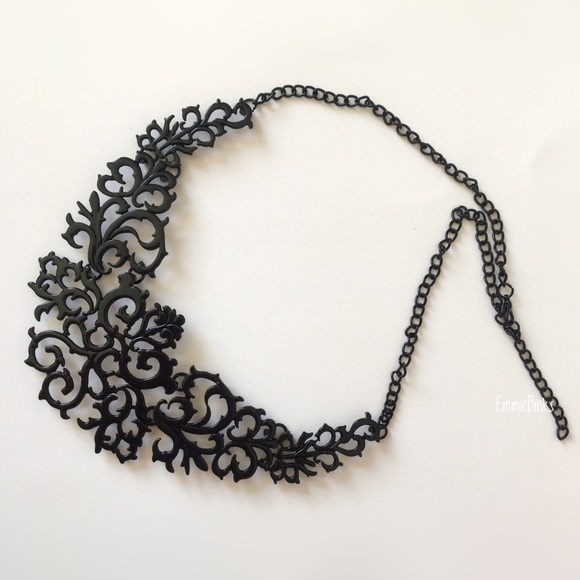 New Ornate Hollowed Out Vintage Vibe Statement Necklace Adjustable ~ Collar - Picture 11 of 16